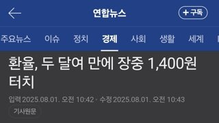 환율, 두 달여 만에 장중 1,400원 터치