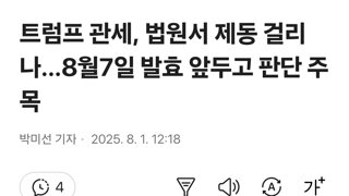 트럼프 관세, 법원서 제동 걸리나…8월7일 발효 앞두고 판단 주목