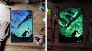 밤이 되면 밝아지는 풍경 그림