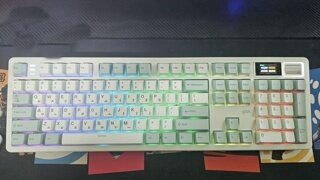지클릭커 파도프로젝트 WK107 8K 풀윤활 무선 블루투스 기계식 키보드(제주바다 보글보글37g)
