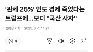 '관세 25%' 인도 경제 죽었다는 트럼프에…모디 