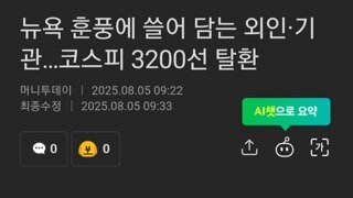 뉴욕 훈풍에 쓸어담는 외인,기관 코스피3200선 탈환