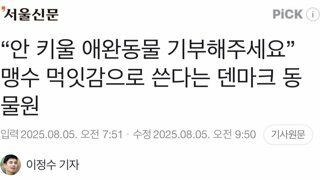 안 키울 애완동물 기부해주세요