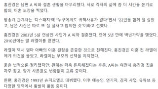 [단독] 홍진경, 결혼 22년만에 이혼
