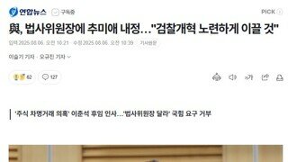 민주당 이제 좀 돌아가려나 - 법사위원장 추미애 내정