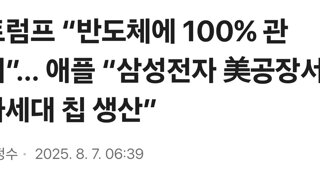 트럼프 “반도체에 100% 관세”… 애플 “삼성전자 美공장서 차세대 칩 생산”