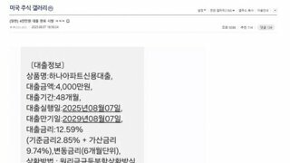 4천만원 대출 받은 주갤러