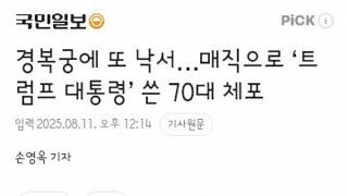 경복궁에 또 낙서…매직으로 ‘트럼프 대통령’ 쓴 70대 체포