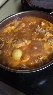 닭도리탕 제조중