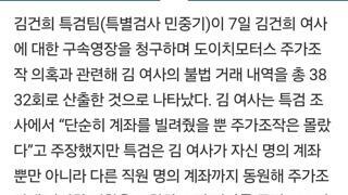 “김건희, 도이치 70만주 3832회 불법거래로 주가조작 가담
