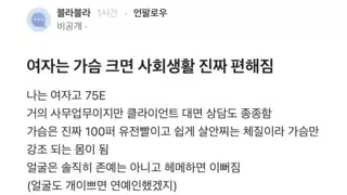 ㅎㅂ] 여자는 가슴 크면 사회생활 진짜 편해짐