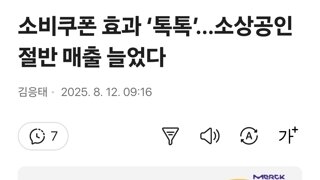 소비쿠폰 효과 ‘톡톡’…소상공인 절반 매출 늘었다