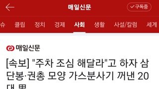 주차 조심해달라고 하자, 권총모양 가스분사기&삼단봉을 꺼낸 20대 남