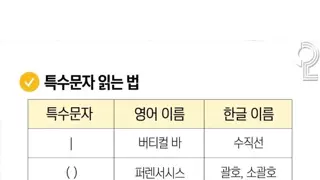 알아둬서 나쁠거 없는 특수문자 읽는법