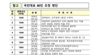 국민임명식 80명 대표 명단