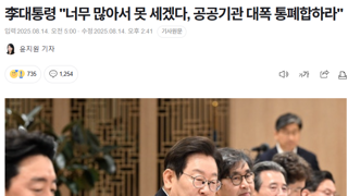 李대통령 '공공기관 대폭 통폐합하라'