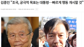김종인 조국 궁극걱 목표는