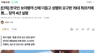 [단독] 한국인 女여행객 신체 더듬고 성행위 요구한 70대 튀르키예男… 징역 4년 실형