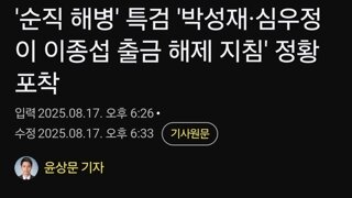 '순직 해병' 특검 '박성재·심우정이 이종섭 출금 해제 지침' 정황 포착