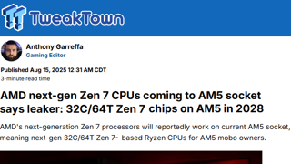 [루머]AMD Zen 7 CPU가 AM5 소켓에 출시될 수도 있다.