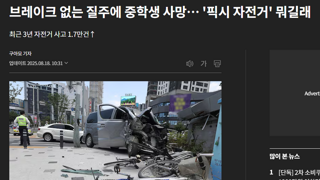혐) 오늘자 픽시 자전거 사망사고
