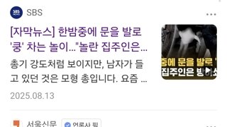 틱톡에서 유행하는 도어킥 챌린지하다가 총맞아 사망