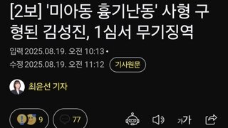 '미아동 흉기난동' 사형 구형된 김성진, 1심서 무기징역