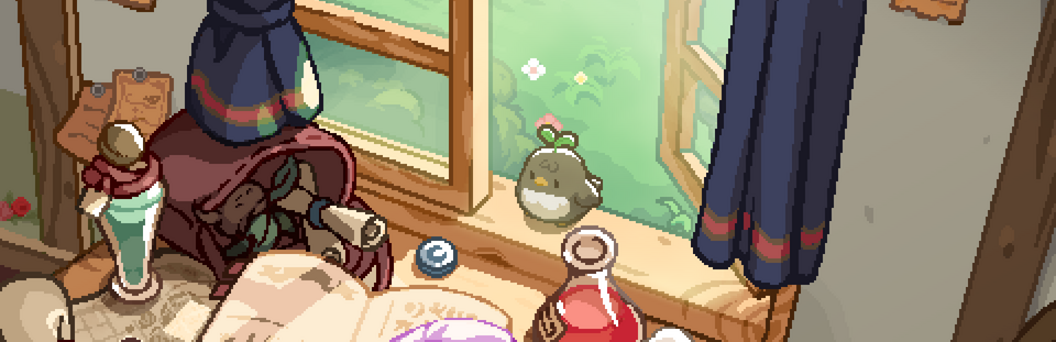 숲속의 작은 마녀 팟벤 상단 배경 이미지