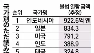 일본 만화 불법 소비 국가 순위 발표 