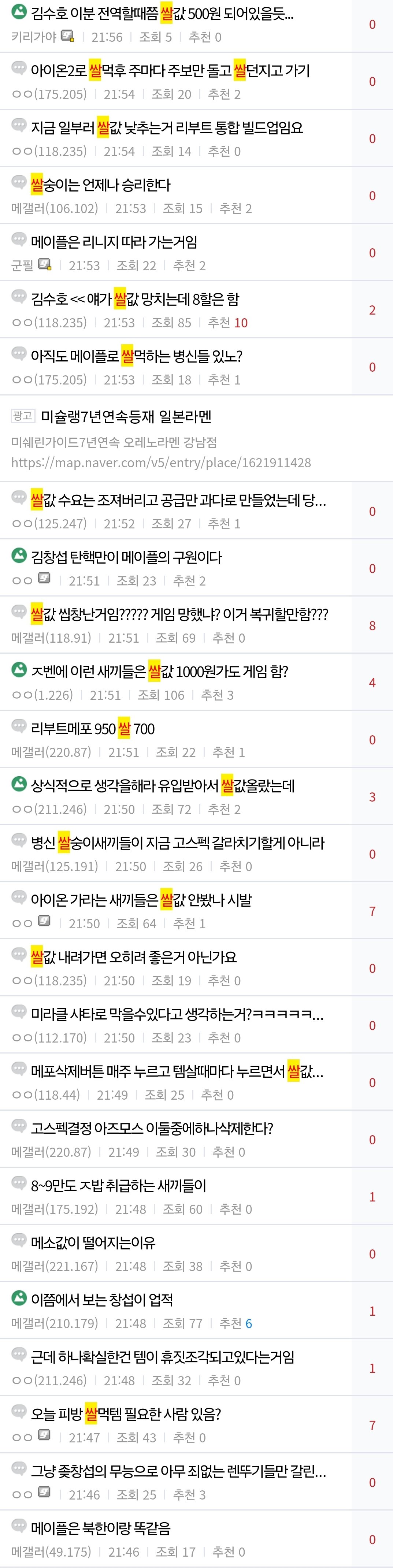 메이플스토리 인벤 : 걍 메소벌리는게 많으니까 안팔리지 - 메이플스토리 인벤 자유 게시판