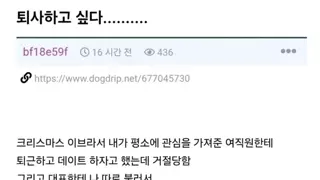 크리스마스 이브에 회사 여직원에게 고백한 개붕이