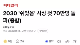 2030 개백수쉼대남 세대 사상 최대 역대급 인원 돌파.jpg