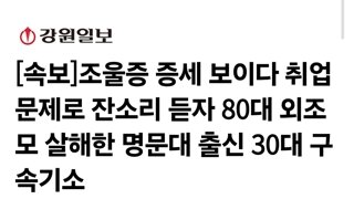 [속보]조울증 증세 보이다 취업 문제로 잔소리 듣자 80대 외조모 살해한 명문대 출신 30대 구속기소