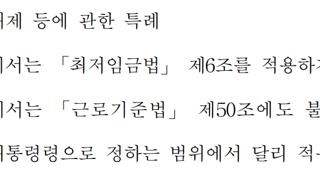 최저임금 미적용 특별법