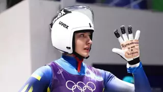 IOC가 착용 금지한 스켈레톤 선수 헬멧