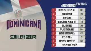 대한민국 WBC 8강 상대 도미니카 라인업