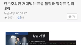 한준호 의원 개혁법안 표결 불참과 일정표 정리