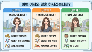 여기 40대 30대 20대 여자가 있습니다.