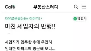 49평 아파트 내부에 페인트칠을 한 세입자.