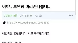 보안팀 머리 존나 좋네