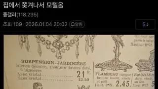 집에서 쫒겨나서 모텔 왔다는 디씨인