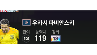 LH 파비안스키 13카 팝니다. 아스널 웨헴 키퍼
