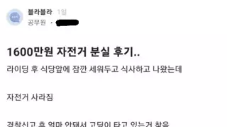 1600만원짜리 자전거 도난당한 후기