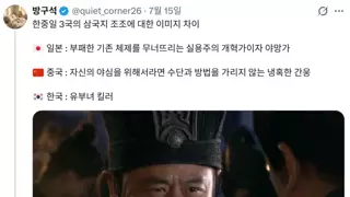 중국 사람이 생각하는 삼국지 나라 이미지