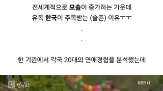 대한민국 2030 모솔 비중 1위