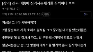 징역갤에서 말하는 여름 구치소
