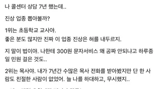 콜센터 직원이 느낀 진상 손님 직업